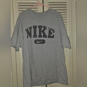 Nike Black Logo Gray Loose Fit Shirt